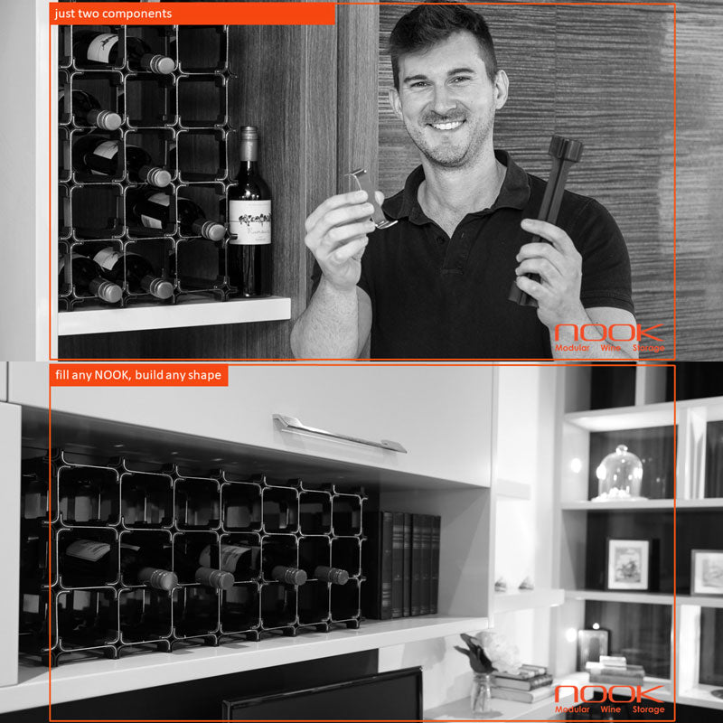 NOOK 50/60 Bottle Self-Assembly Wine Rack - Black