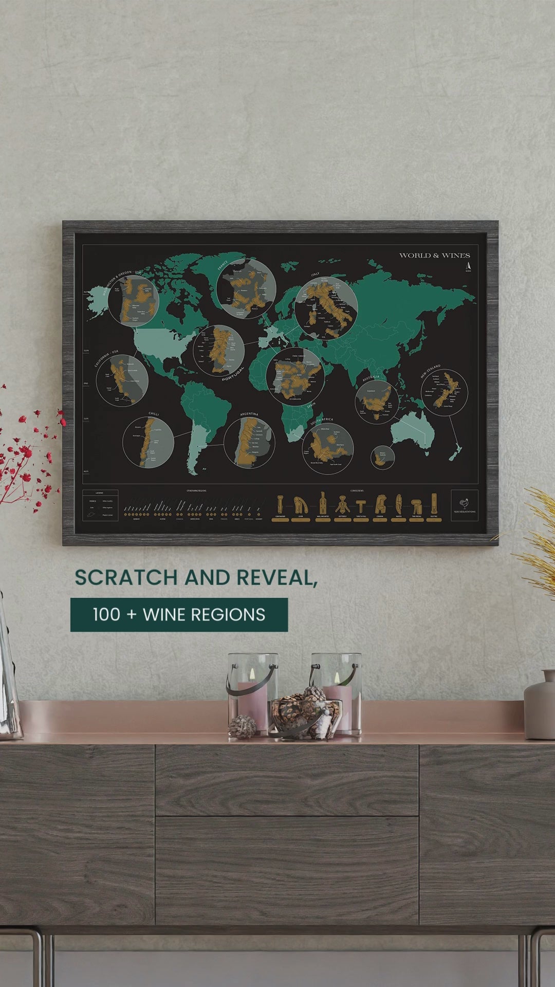 1020 Degustations Scratch Wine Map World