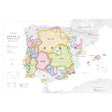 De Long’s Wine Map of Spain & Portugal IGPs highlights major and IGP wine regions in various colors with labeled names. Includes parts of France, Algeria, Morocco, and nearby seas. From De Long.