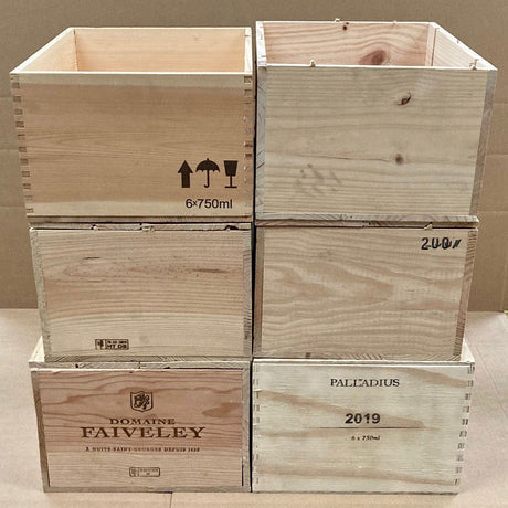 Genuine Wooden Wine Box/Crate - 6 Bottle Storage